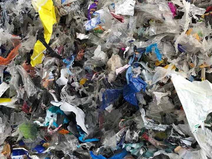 Waste plastic after crushing