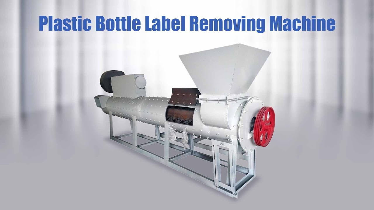 Machine de retrait d'étiquettes de bouteilles en PET